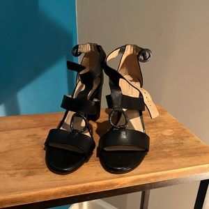 Antonio Melani Black Leather Heels Size 8.5M